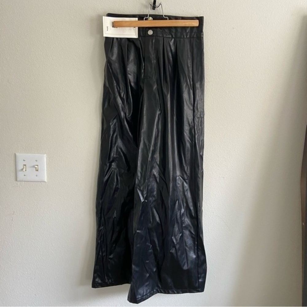 SHEIN Pleather Wide Leg Pants